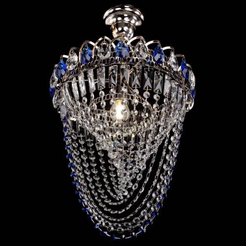 Люстра Астра Водоворот с подвесом №1 синяя в Ижевске Гусь Хрустальный