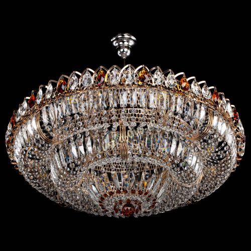 Люстра Двойное кольцо пластинка с подвесом Чайная в Ижевске Гусь Хрустальный