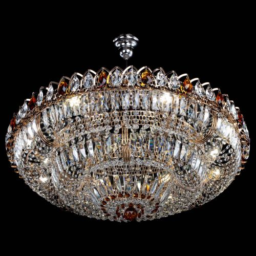 Люстра Двойное кольцо пластинка с подвесом Чайная в Ижевске Гусь Хрустальный