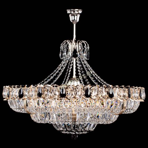 Люстра Двойное кольцо пластинка с подвесом Черная в Ижевске Гусь Хрустальный