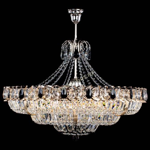 Люстра Двойное кольцо пластинка с подвесом Черная в Ижевске Гусь Хрустальный