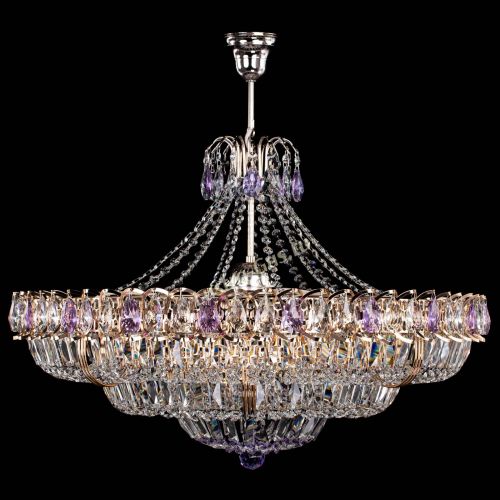 Люстра Двойное кольцо пластинка с подвесом Фиолетовая в Ижевске Гусь Хрустальный