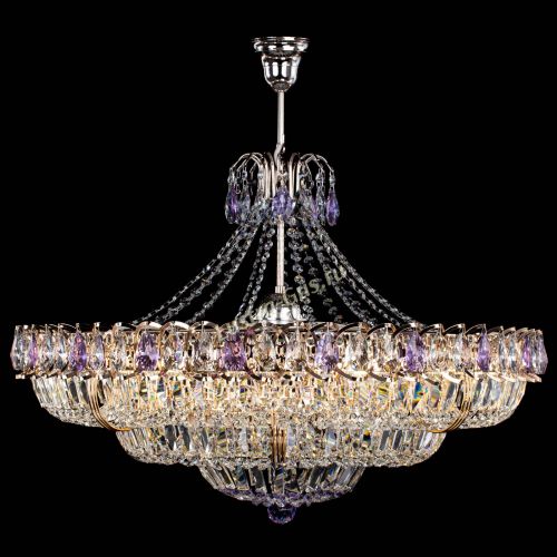 Люстра Двойное кольцо пластинка с подвесом Фиолетовая в Ижевске Гусь Хрустальный