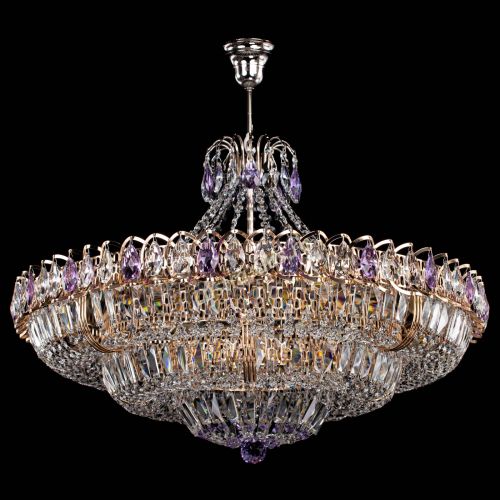Люстра Двойное кольцо пластинка с подвесом Фиолетовая в Ижевске Гусь Хрустальный