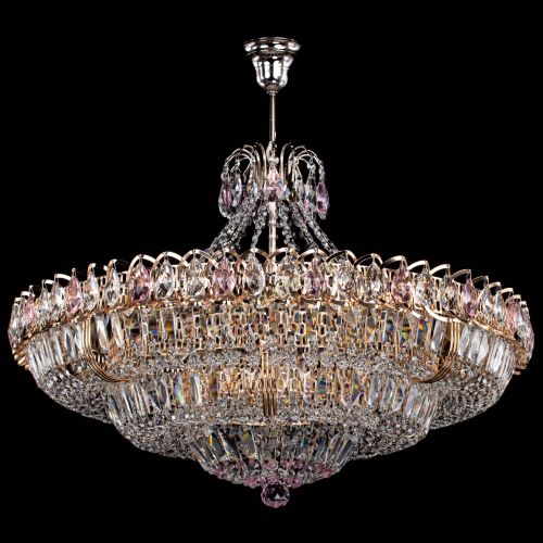 Люстра Двойное кольцо пластинка с подвесом Розовая в Ижевске Гусь Хрустальный