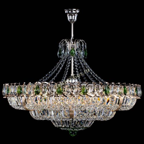 Люстра Двойное кольцо пластинка с подвесом Зеленая в Ижевске Гусь Хрустальный