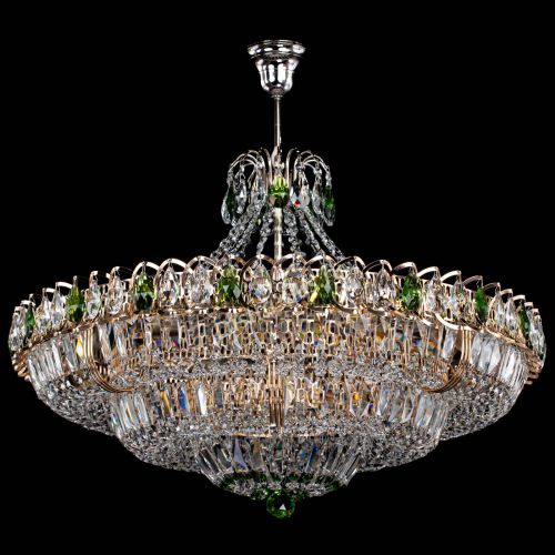 Люстра Двойное кольцо пластинка с подвесом Зеленая в Ижевске Гусь Хрустальный