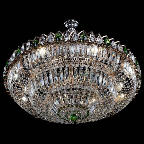 Люстра Двойное кольцо пластинка с подвесом Зеленая в Ижевске Гусь Хрустальный