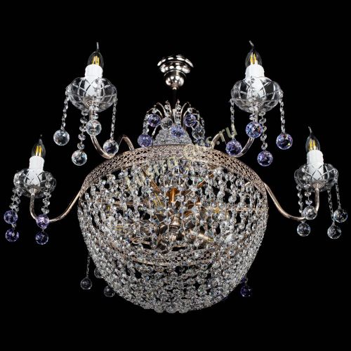 Люстра Елизавета №11 Венеция фиолетовая в Ижевске Гусь Хрустальный