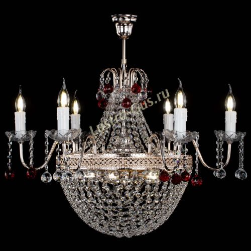 Люстра Елизавета №11 Венеция красная в Ижевске Гусь Хрустальный