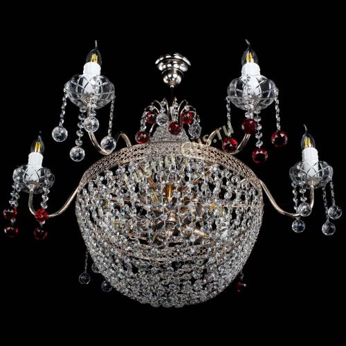 Люстра Елизавета №11 Венеция красная в Ижевске Гусь Хрустальный