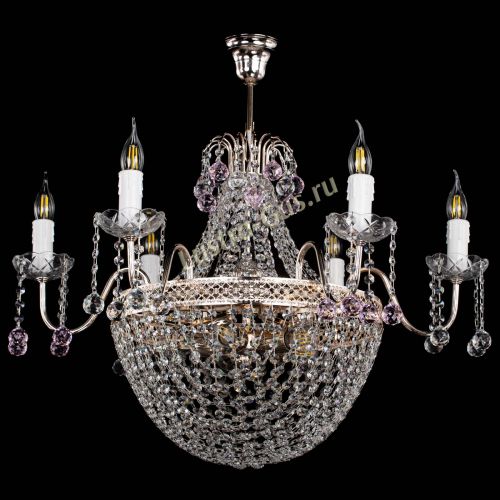 Люстра Елизавета №11 Венеция розовая в Ижевске Гусь Хрустальный