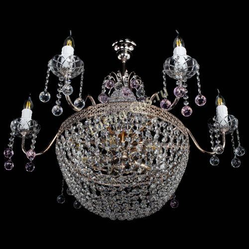 Люстра Елизавета №11 Венеция розовая в Ижевске Гусь Хрустальный