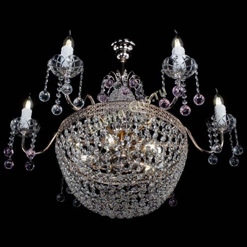 Люстра Елизавета №11 Венеция розовая в Ижевске Гусь Хрустальный