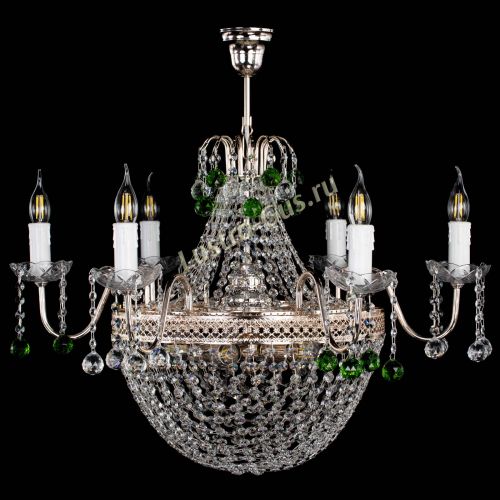 Люстра Елизавета №11 Венеция зеленая в Ижевске Гусь Хрустальный