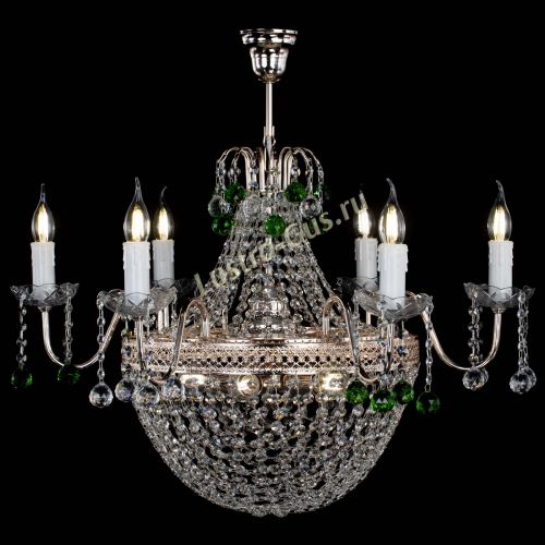 Люстра Елизавета №11 Венеция зеленая в Ижевске Гусь Хрустальный