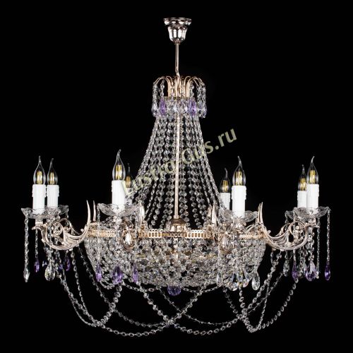 Люстра Елизавета №13 фиолетовая в Ижевске Гусь Хрустальный