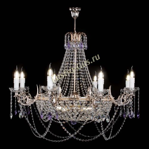 Люстра Елизавета №13 фиолетовая в Ижевске Гусь Хрустальный