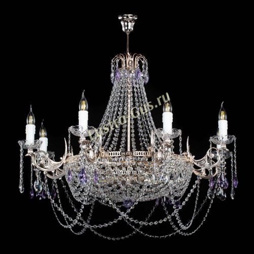 Люстра Елизавета №13 фиолетовая в Ижевске Гусь Хрустальный