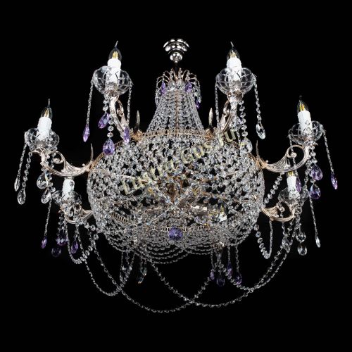Люстра Елизавета №13 фиолетовая в Ижевске Гусь Хрустальный
