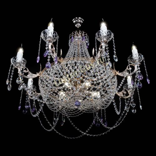 Люстра Елизавета №13 фиолетовая в Ижевске Гусь Хрустальный