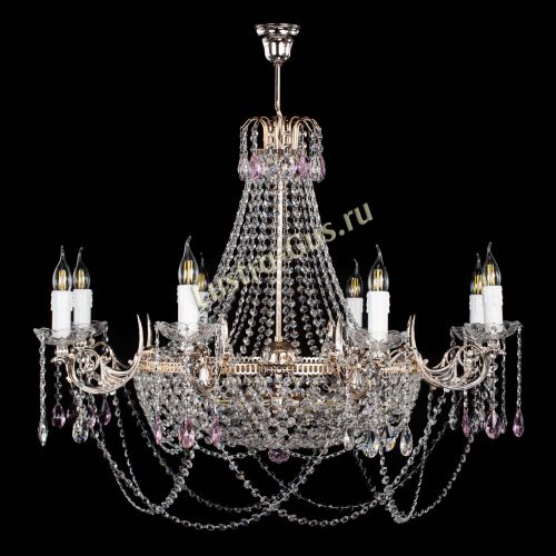 Люстра Елизавета №13 розовая в Ижевске Гусь Хрустальный