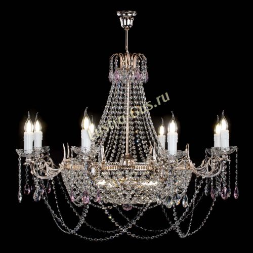 Люстра Елизавета №13 розовая в Ижевске Гусь Хрустальный