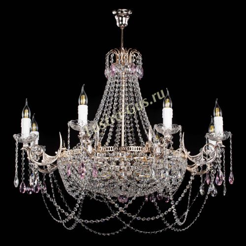 Люстра Елизавета №13 розовая в Ижевске Гусь Хрустальный