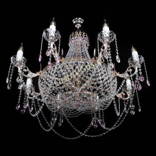 Люстра Елизавета №13 розовая в Ижевске Гусь Хрустальный