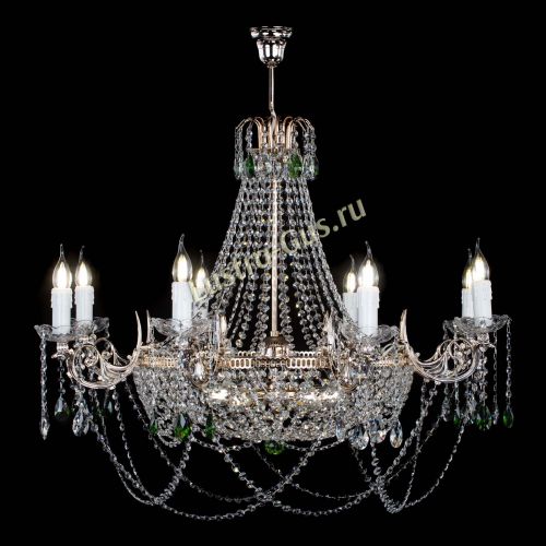 Люстра Елизавета №13 зеленая в Ижевске Гусь Хрустальный