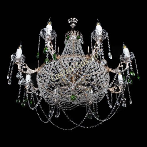 Люстра Елизавета №13 зеленая в Ижевске Гусь Хрустальный