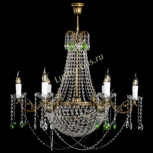 Люстра Елизавета малая №9 под бронзу Зеленая в Ижевске Гусь Хрустальный