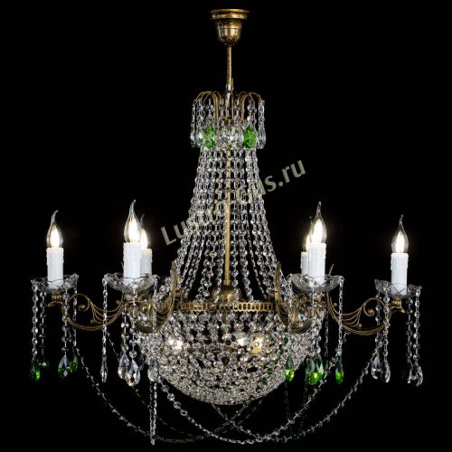 Люстра Елизавета малая №9 под бронзу Зеленая в Ижевске Гусь Хрустальный