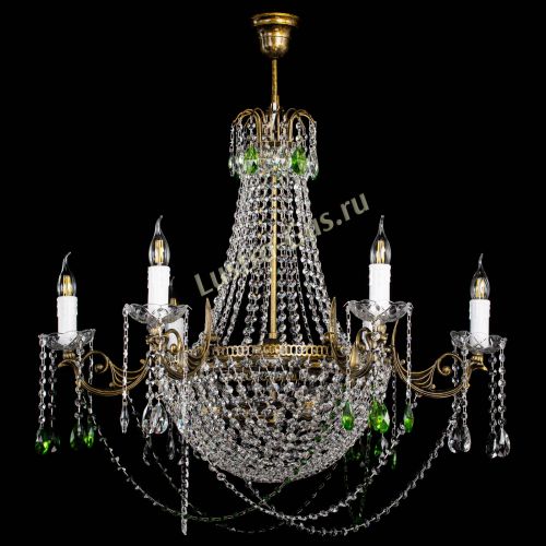 Люстра Елизавета малая №9 под бронзу Зеленая в Ижевске Гусь Хрустальный