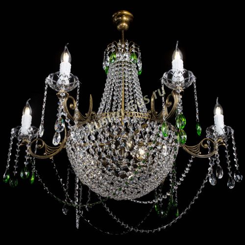 Люстра Елизавета малая №9 под бронзу Зеленая в Ижевске Гусь Хрустальный
