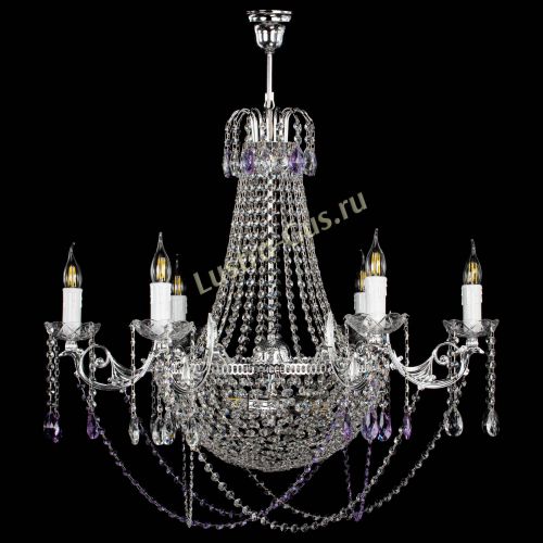 Люстра Елизавета малая №9 фиолетовая в Ижевске Гусь Хрустальный