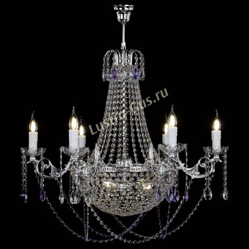 Люстра Елизавета малая №9 фиолетовая в Ижевске Гусь Хрустальный