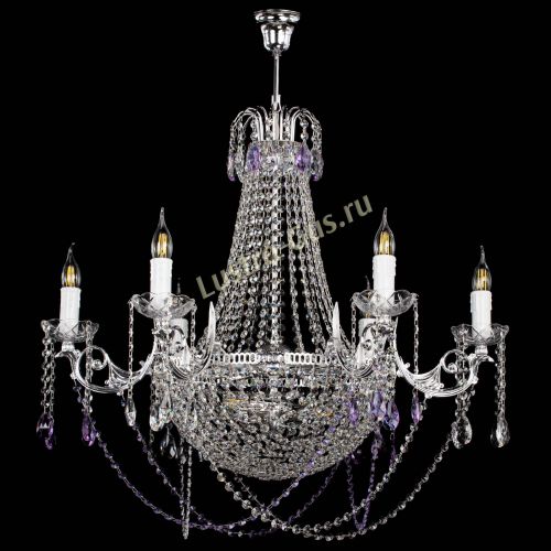 Люстра Елизавета малая №9 фиолетовая в Ижевске Гусь Хрустальный