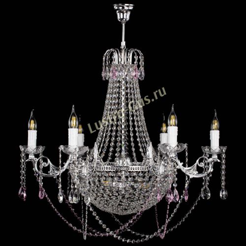 Люстра Елизавета малая №9 розовая в Ижевске Гусь Хрустальный