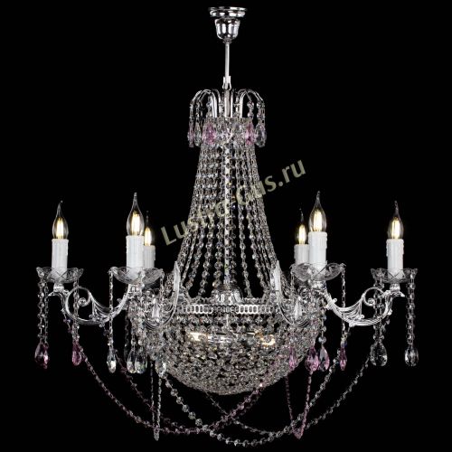 Люстра Елизавета малая №9 розовая в Ижевске Гусь Хрустальный