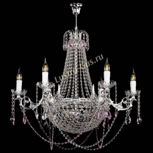 Люстра Елизавета малая №9 розовая в Ижевске Гусь Хрустальный