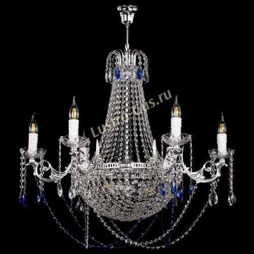 Люстра Елизавета малая №9 синяя в Ижевске Гусь Хрустальный