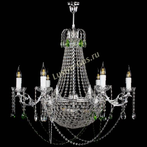 Люстра Елизавета малая №9 зеленая в Ижевске Гусь Хрустальный