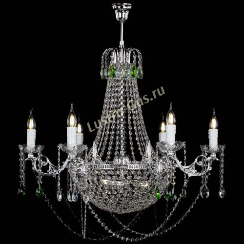 Люстра Елизавета малая №9 зеленая в Ижевске Гусь Хрустальный