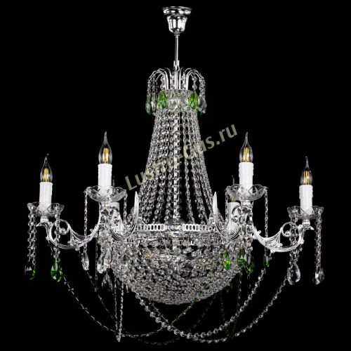 Люстра Елизавета малая №9 зеленая в Ижевске Гусь Хрустальный