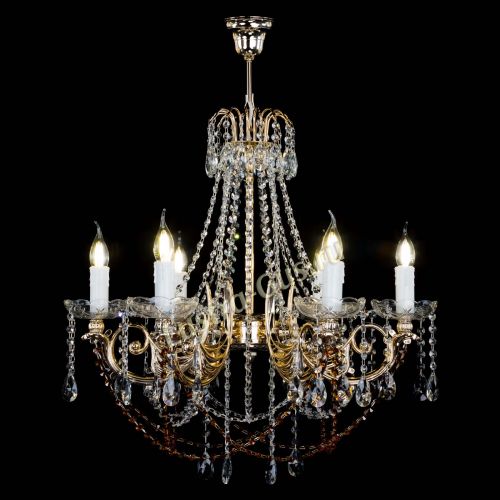 Люстра Елизавета малая Чайная (рожки - металл) в Ижевске Гусь Хрустальный