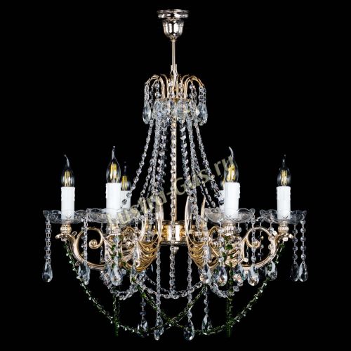 Люстра Елизавета малая Зеленая (рожки - металл) в Ижевске Гусь Хрустальный