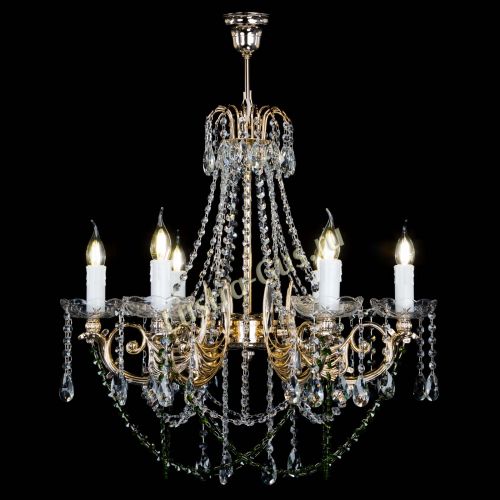 Люстра Елизавета малая Зеленая (рожки - металл) в Ижевске Гусь Хрустальный