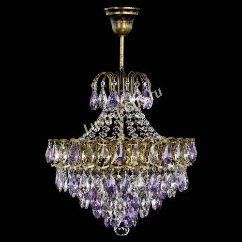 Люстра Грация с подвесом под бронзу Фиолетовая в Ижевске Гусь Хрустальный