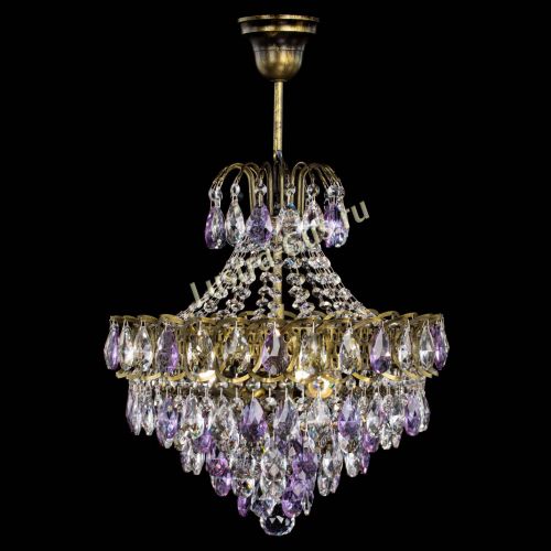 Люстра Грация с подвесом под бронзу Фиолетовая в Ижевске Гусь Хрустальный